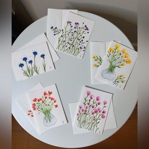 Hand Painted Watercolor Cards-5”x7” With Envelopes-Includes 5 Cards